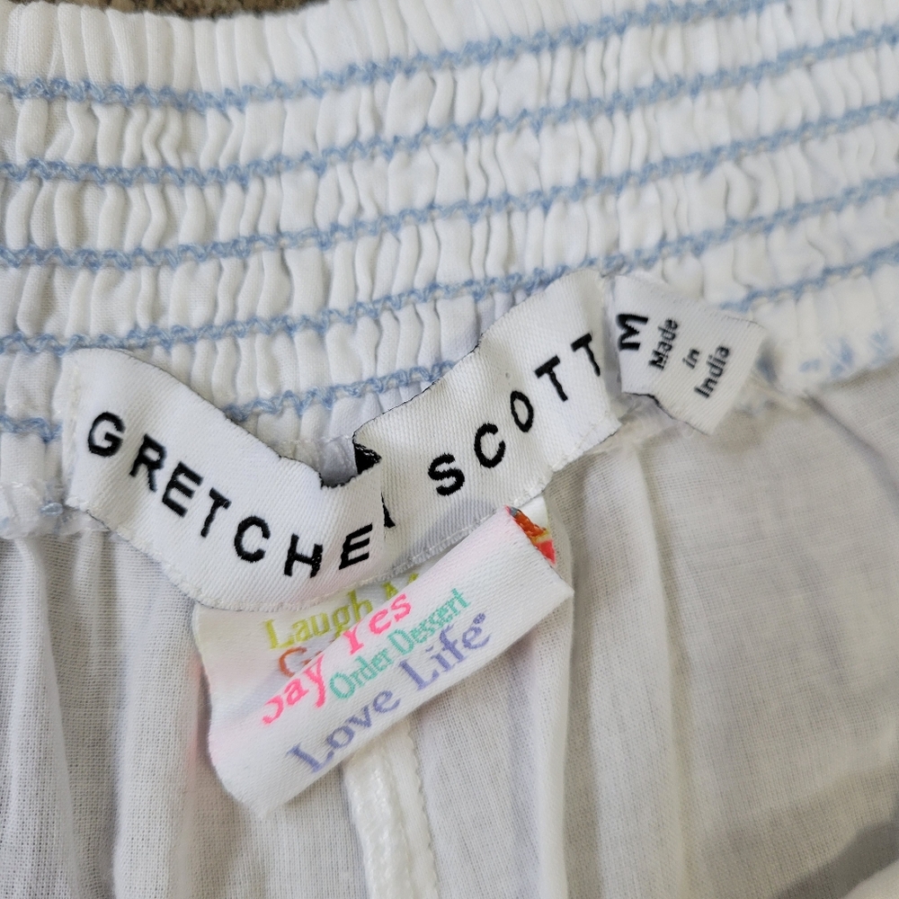 Gretchen Scott Dynasty Hand Embroidered Shorts Periwinkle Size Medium - Picture 6 of 7